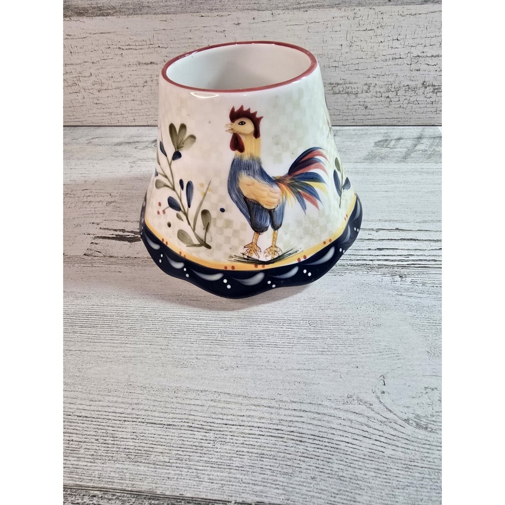 Home Interiors Gifts Rooster Ceramic Candle Shade Topper French Country Farmhous